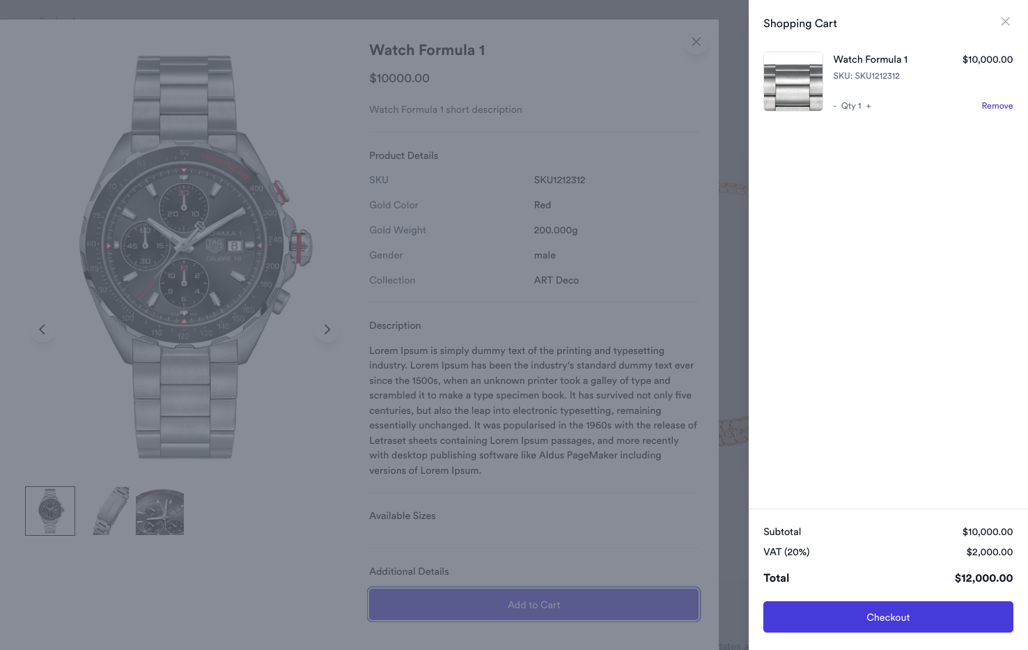 E-commerce shopping cart sidebar with seamless user experience